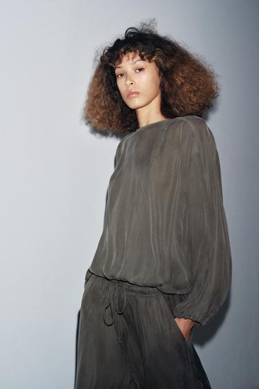 TOP FLUIDO ZW COLLECTION - Gris de Zara