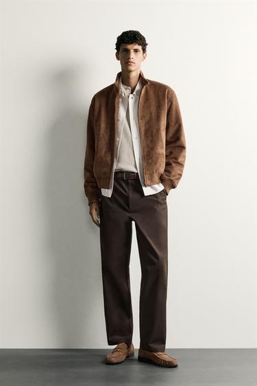 CAZADORA BOMBER EFECTO ANTE - Marrón de Zara - Imagen 0