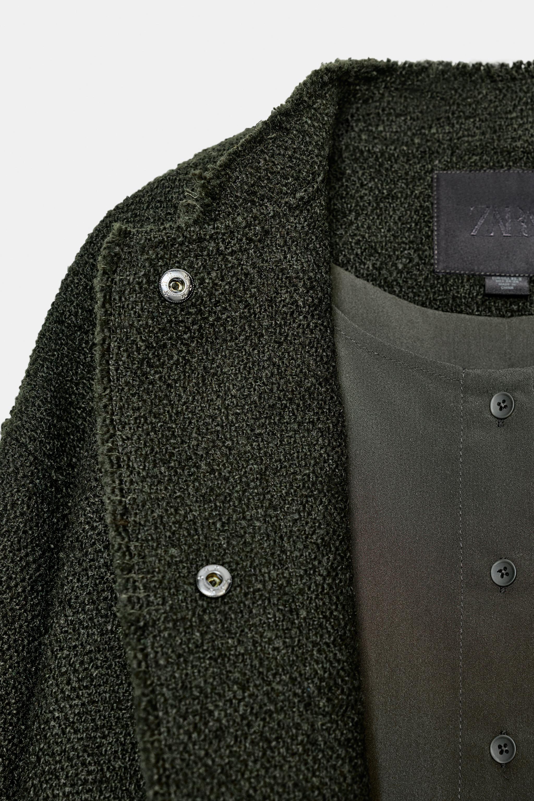 ZW COLLECTION WOOL BLEND TEXTURED JACKET - Khaki | ZARA United States