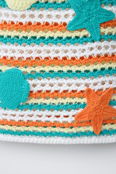 STRIPED KNIT TOP WITH NAUTICAL MOTIFS - Orange by Zara - Image 3