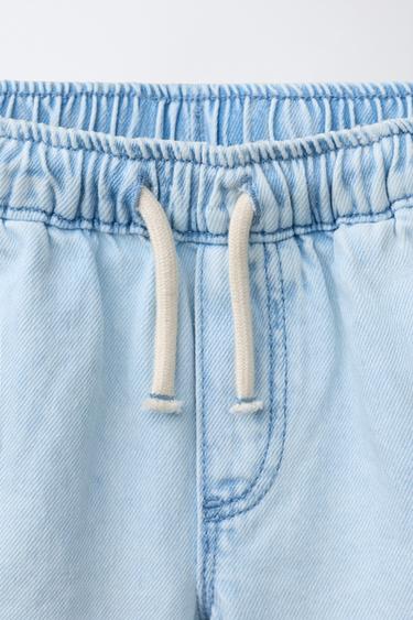 SHORT EN DENIM ÉTIQUETTE - Bleu clair de Zara - Image 2