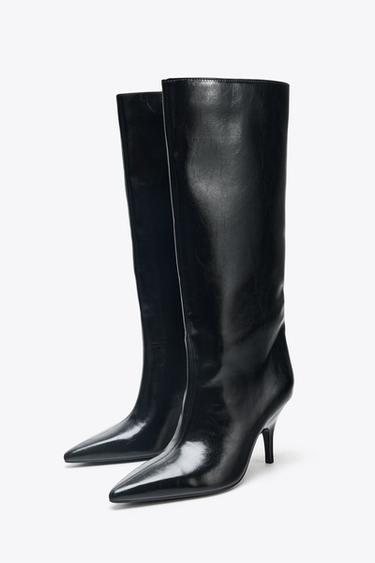 KITTEN HEEL KNEE-HIGH BOOTS - Black by Zara - Image 3