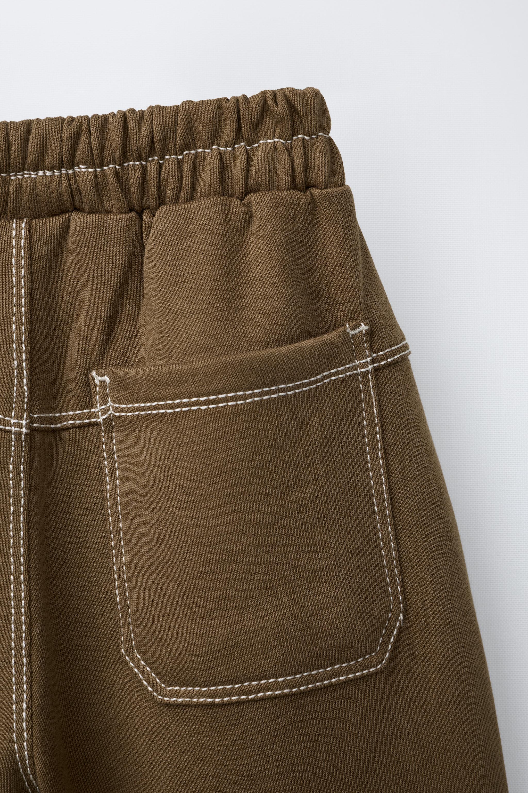 PANTALON BAGGY MOLLETON SURPIQURE CONTRASTE