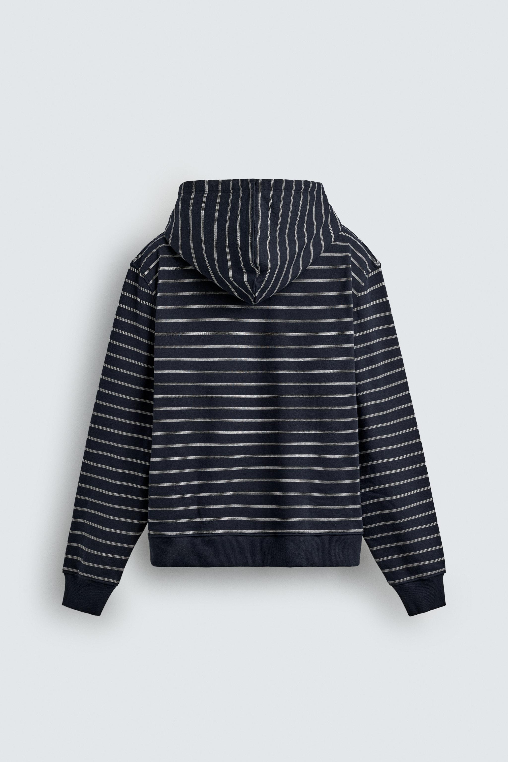 STRIPED HOODIE SWEATSHIRT