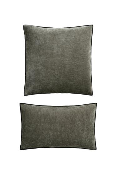CHENILLE CUSHION COVER - Blue / Grey by Zara