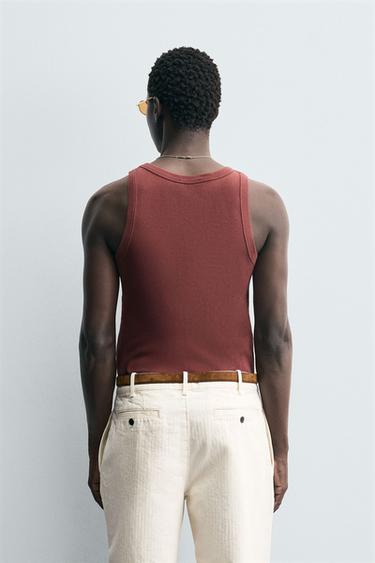 DÉBARDEUR CANNELÉ - Rouge de Zara - Image 2
