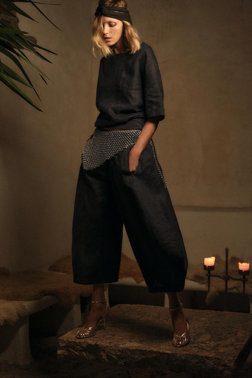 ZW COLLECTION LINEN VOLUME TROUSERS