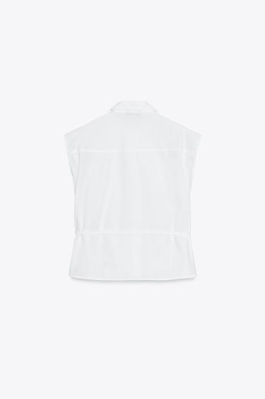 GUIPURE POPLIN SHIRT - White by Zara - Image 6
