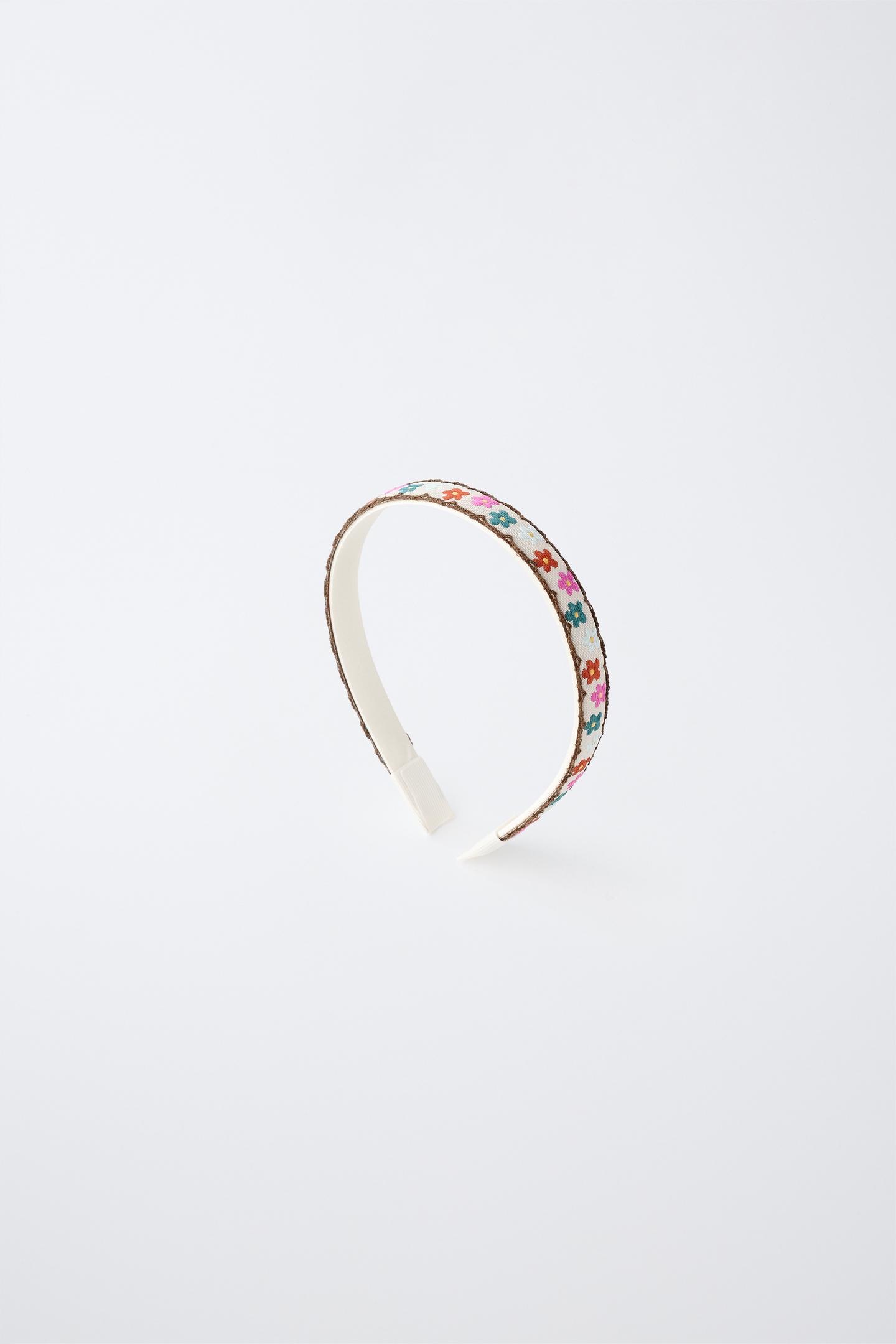 Детские аксессуары для волос Zara Two-Pack OF Embroidered Headbands, цвет: Разноцветный — фото 1