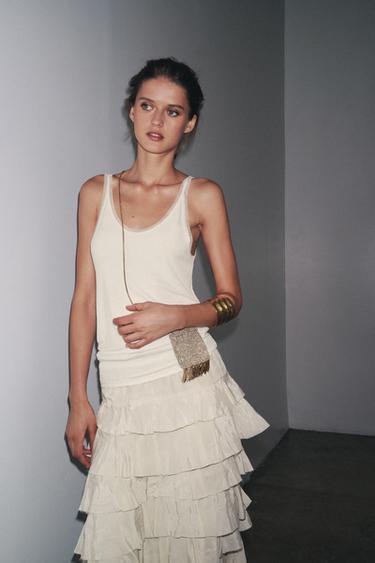 TOP COMBINADO TUL - Crudo de Zara