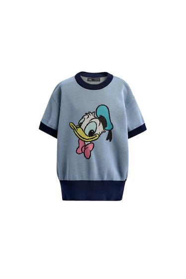 Zara DONALD DUCK KNIT T-SHIRT HARRY LAMBERT FOR ZARA X DISNEY - Blue - Image 0