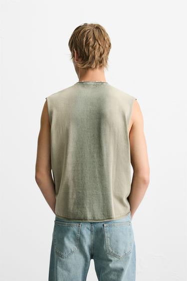 WASHED KNIT TANK TOP - washed green by Zara - Image 2