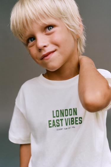 CAMISETA JOGGING TEXTO - Blanco de Zara