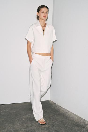 CALÇA RETA ZW COLLECTION - Cru da Zara