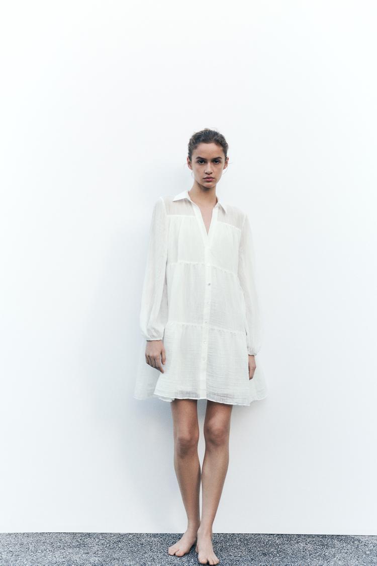 deres☆Sarah short triangle coat White（SHORT TIERED DRESS）