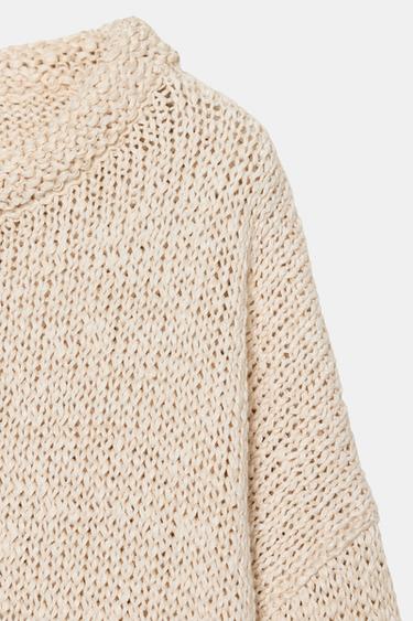 PULL EN MAILLE ASYMÉTRIQUE - Écru / Beige de Zara - Image 5