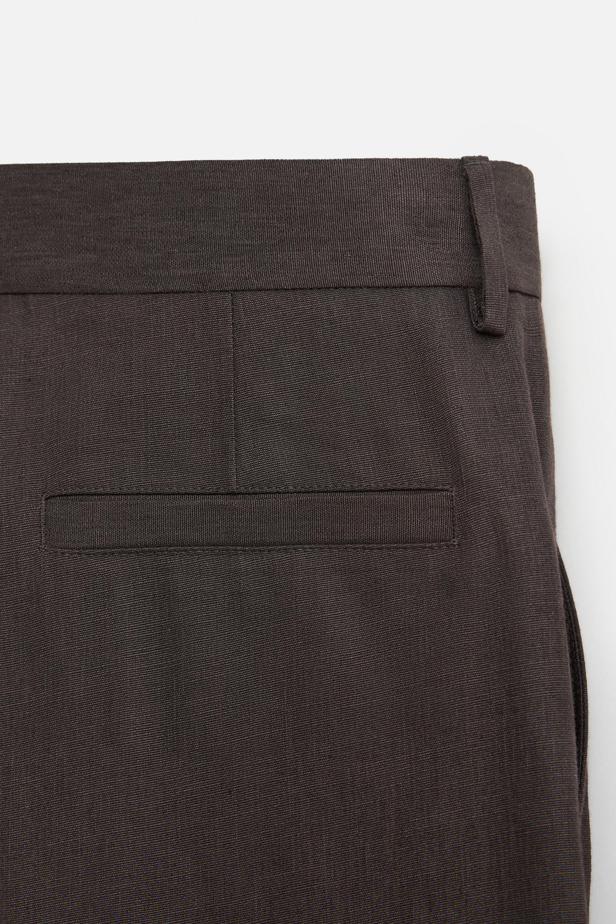 パンツ LINEN VISCOSE BLEND PANTS REGULAR FIT VISCOSE - LINEN PANTS - Light beige | ZARA