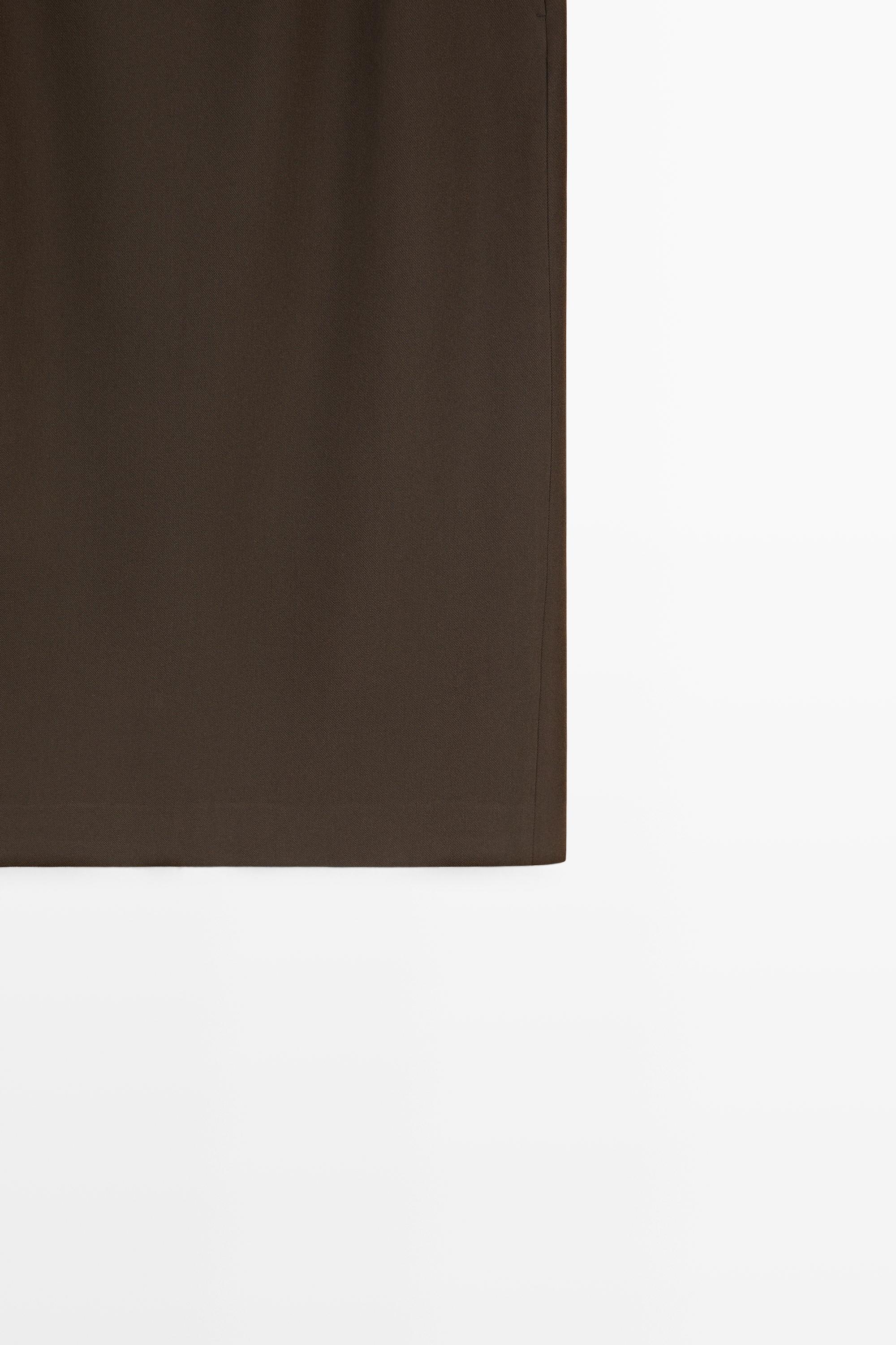 Straight wool blend midi skirt