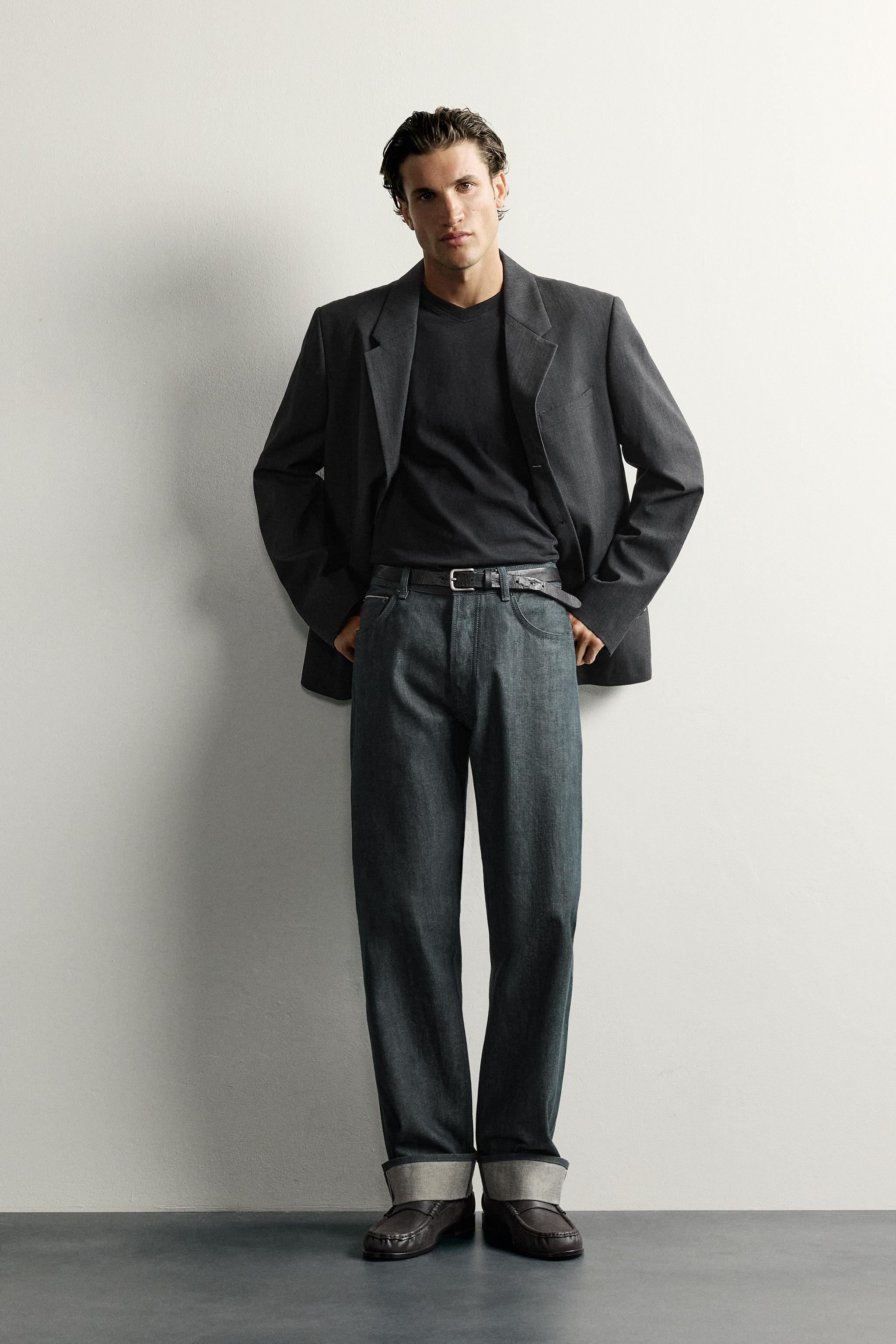 Zara STRAIGHT FIT KIVRIK PAÇALI SELVEDGE JEAN