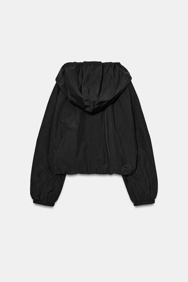 Zara 抽褶繫帶夾克 - 黑色
