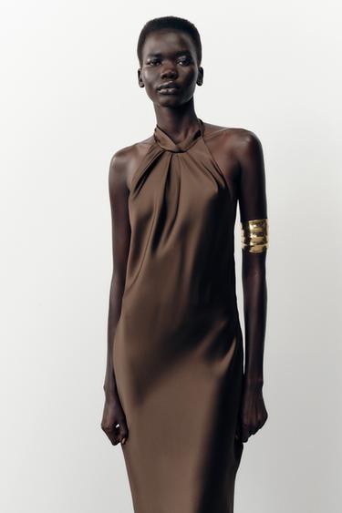 MIDI-HALTERJURK - Bruin van Zara
