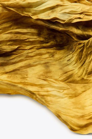TIE-DYE CREASED SILK BANDANA X FANGLU LIN - Dark yellow by Zara - Image 4
