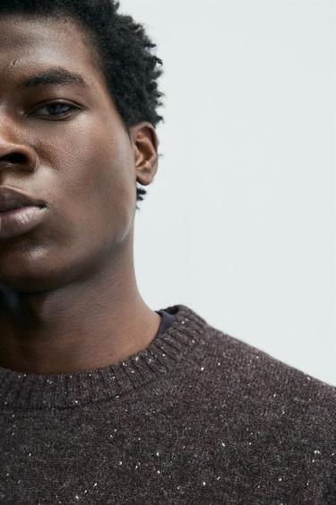 JERSEY 100% LANA BOTONATO - marron-vison de Zara