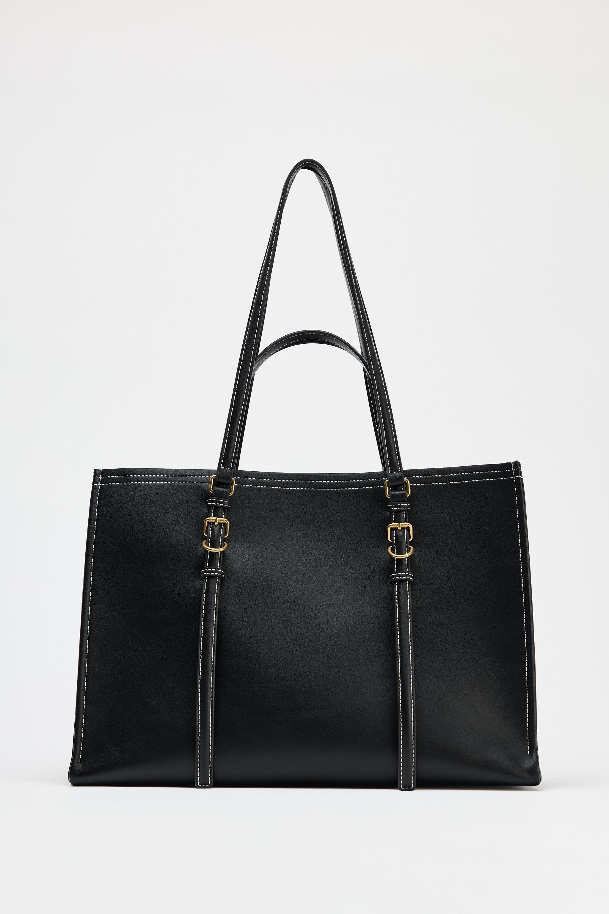 ZARA 黒 トートバッグ ZARA コンパートメント トートバッグ ブラック 未使用 美品 推し
