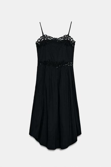 ZW COLLECTION LACE MIDI DRESS - Black by Zara - Image 7