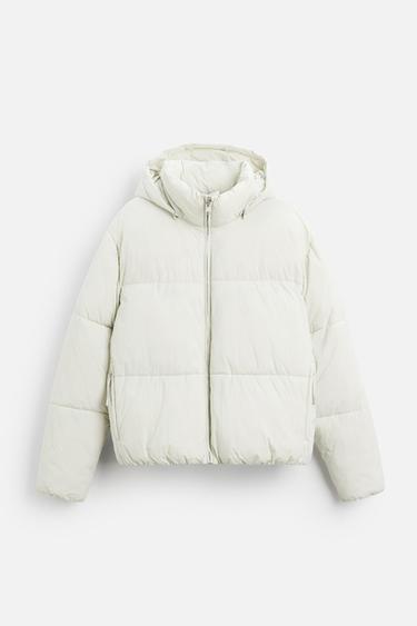 PADDED JACKET WITH DETACHABLE HOOD - Mint by Zara