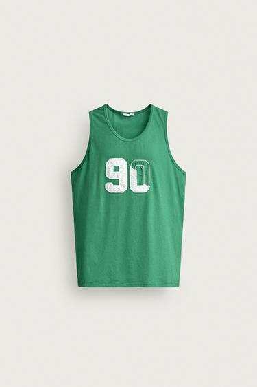 Zara NUMBER PATCH TANK TOP - Green