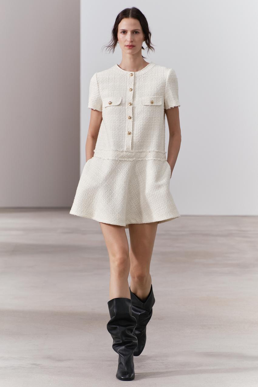 Zara WOOL JACQUARD DRESS ZW COLLECTION