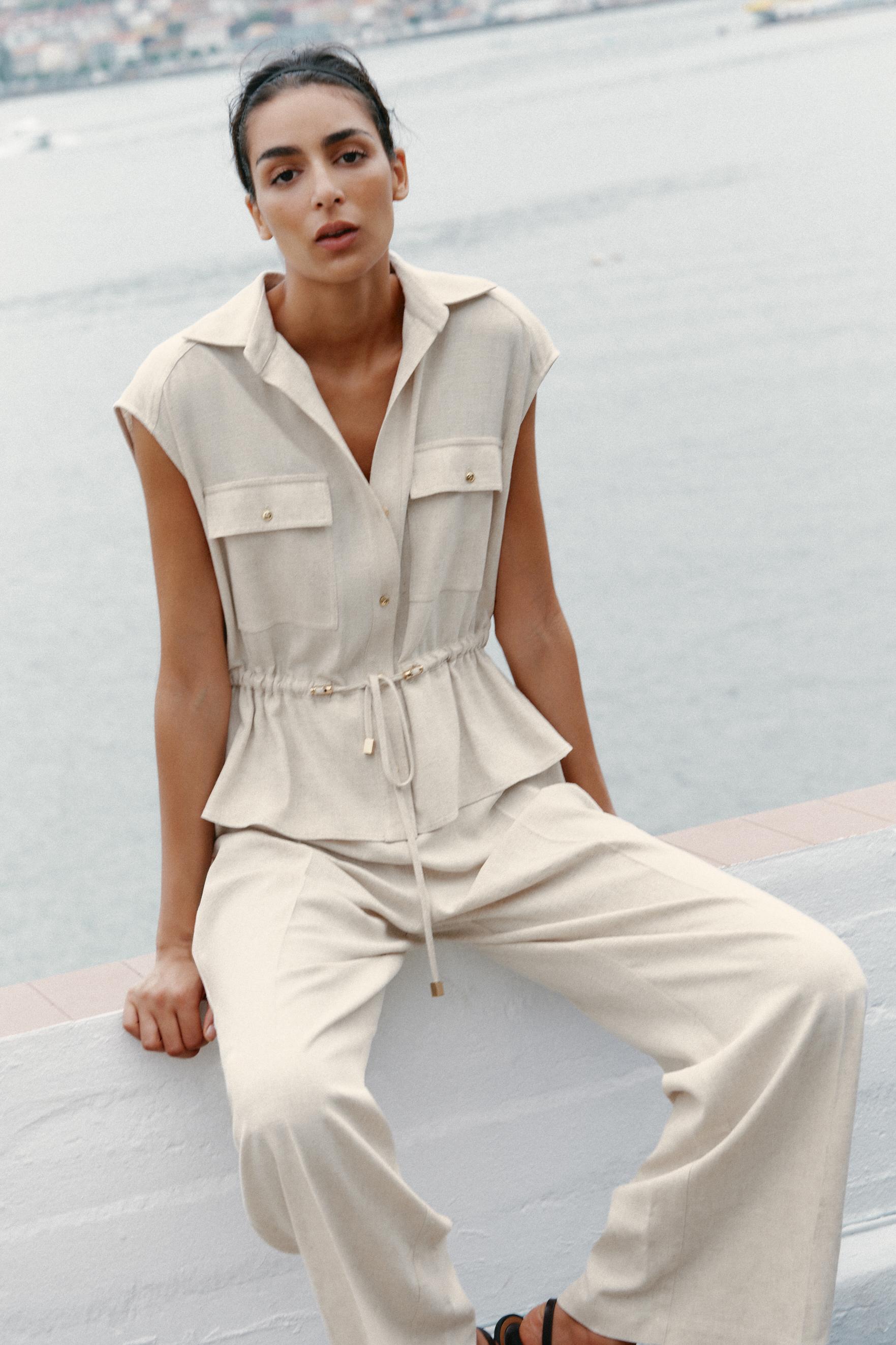 ZARA ポケット付きフルイドジャンプスーツ 6929/284 ポケット付きフルイドジャンプスーツ - ブラック | ZARA Japan