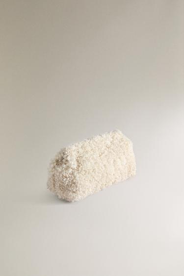 MEDIUM FAUX FUR WASH BAG - Ecru White by Zara - Image 1