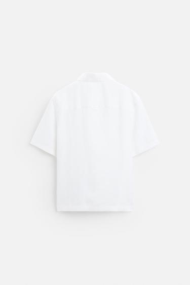 100% LINEN SHIRT - White by Zara - Image 5