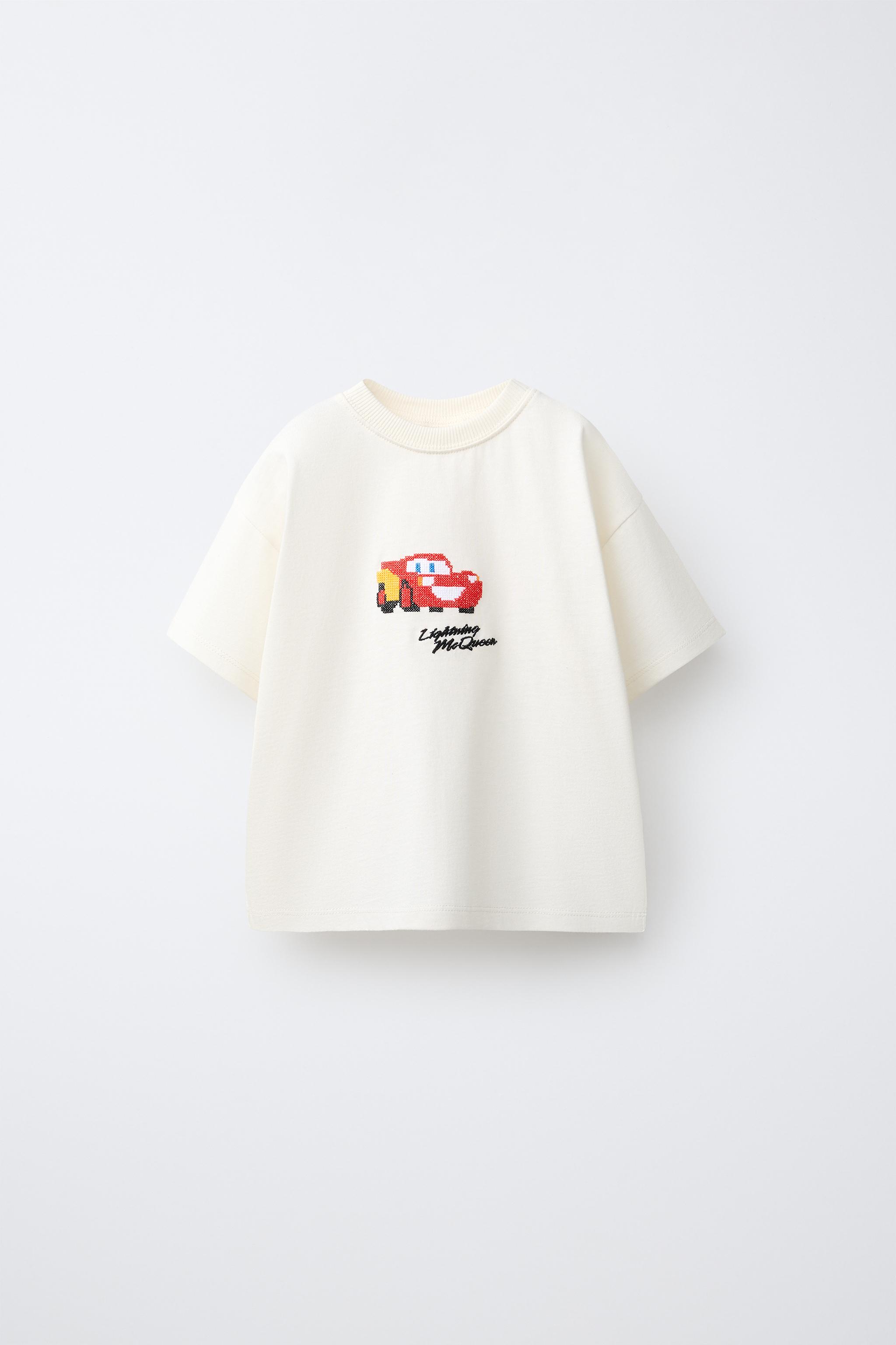 CARS LIGHTNING MCQUEEN © DISNEY/PIXAR CROSS-STITCH EMBROIDERED T-SHIRT