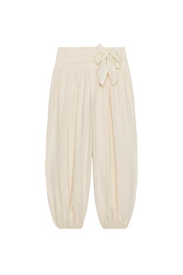 PANTALÓN BOMBACHO LAZADA - Beige claro de Zara