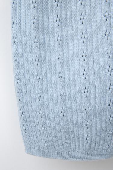 OPENWORK KNIT PLAYSUIT - Light blue by Zara - Image 3