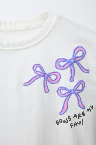 T-SHIRT IMPRIMÉ EN RELIEF - Blanc cassé de Zara - Image 2