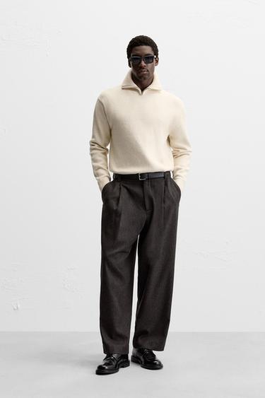 СВИТЕР С ВЫСОКИМ ВОРОТНИКОМ И ЗАСТЕЖКОЙ-МОЛНИЕЙ — ЭКРЮ от Zara — изображение 0