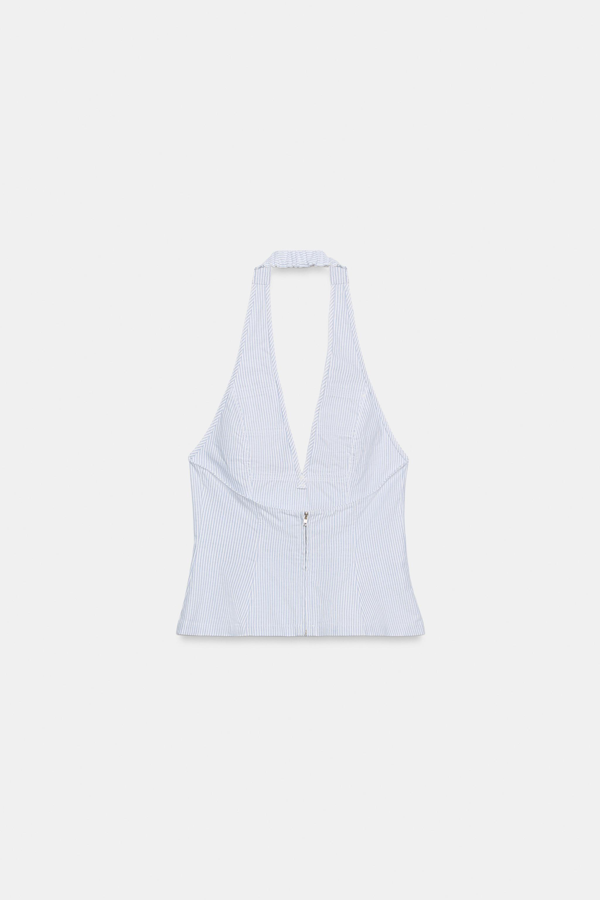 Zara Düğmeli Halter Top görsel 4