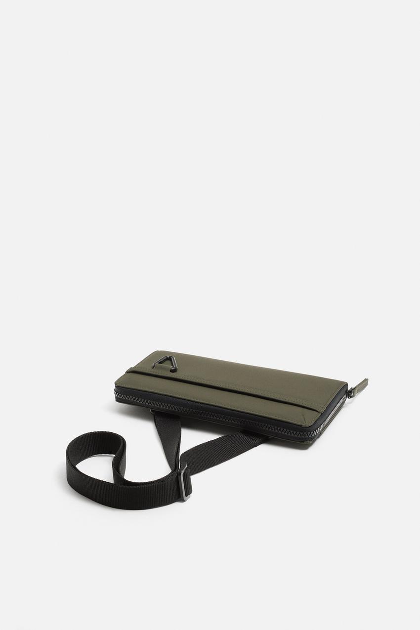 XL RUBBERISED WALLET - Khaki Green | ZARA United Kingdom
