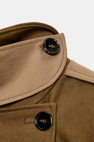 ZW COLLECTION LONG CONTRAST TRENCH COAT - Mid-camel by Zara - Image 8