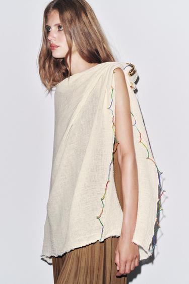 FOULARD UNI FANTAISIE - Écru de Zara - Image 1