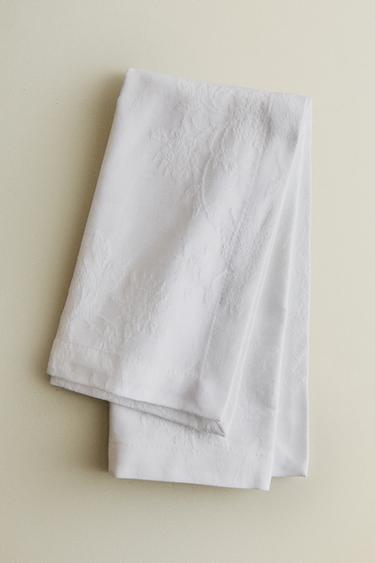 PACK OF COTTON JACQUARD NAPKINS (PACK OF 2) - White by Zara