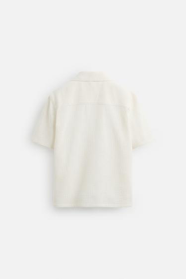CHEMISE RELAXED FIT JACQUARD - Écru de Zara - Image 7