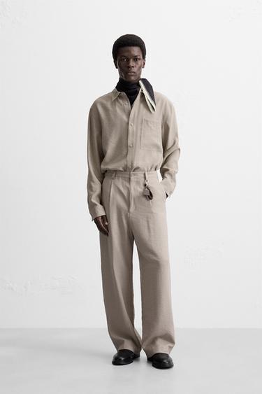 Zara RELAXED FIT FLOWY SET - Pearl gray