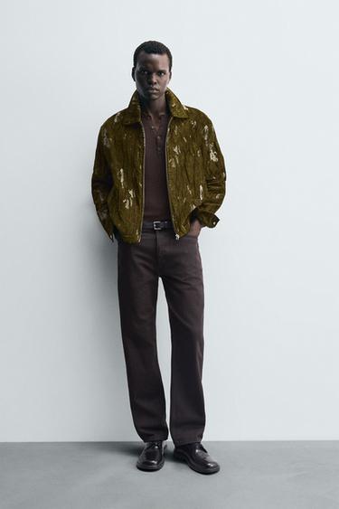 TEXTURED JACQUARD JACKET - Green marl by Zara