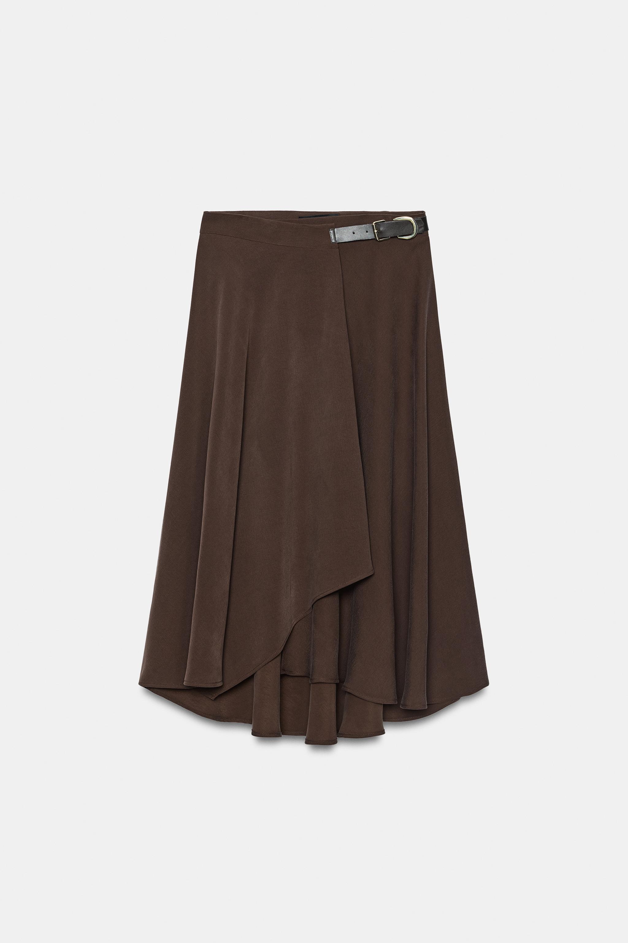 JUPE MIDI CROISÉE À BOUCLE