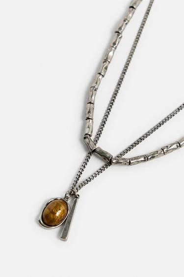 LOT DE 3 COLLIERS EN MATIÈRES VARIÉES - Argent de Zara - Image 4